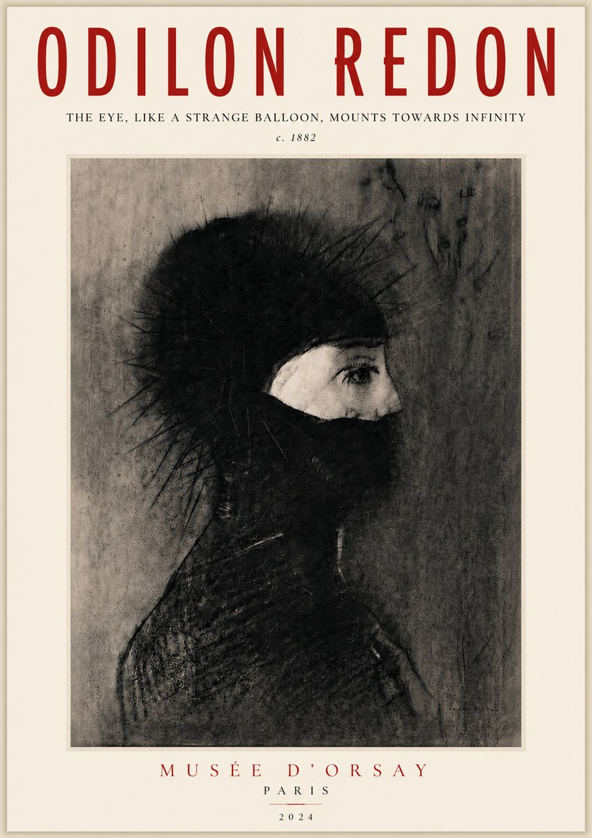 Odilon Redon The Eye, Like a Strange Balloon, Mounts Towards Infinity No5 - Juliste