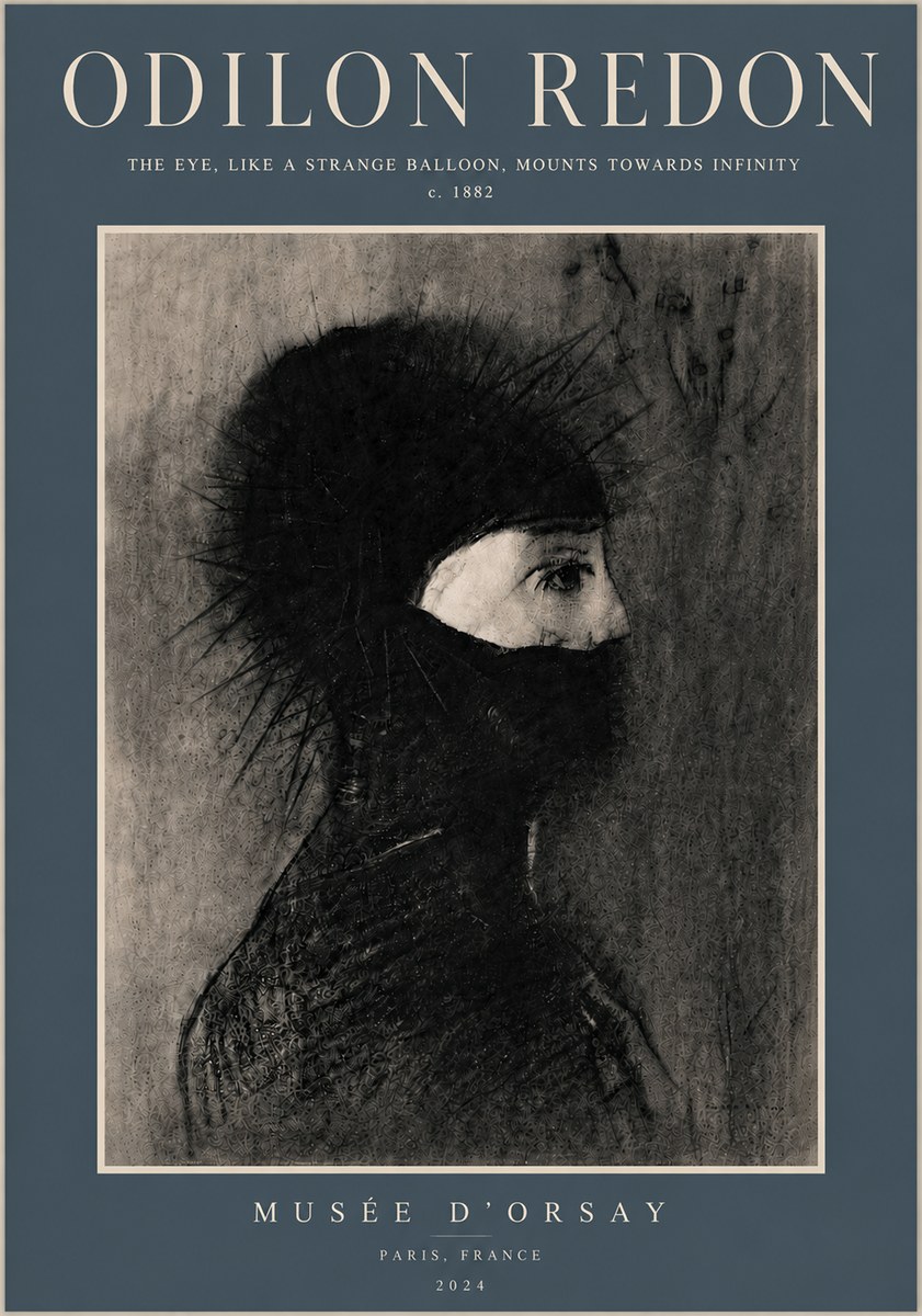 Odilon Redon The Eye, Like a Strange Balloon, Mounts Towards Infinity No6 - Juliste