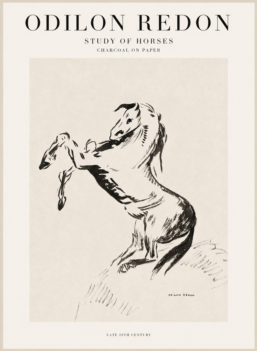 Odilon Redon Study of Horses No1 - Juliste