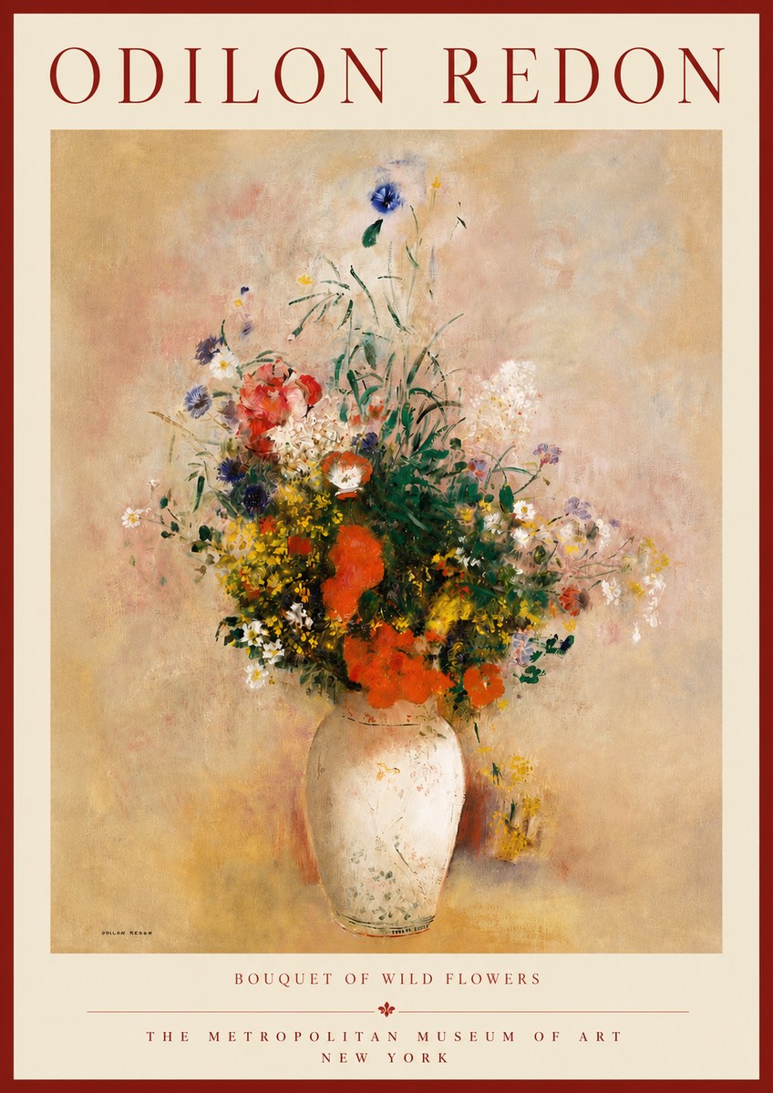 Odilon Redon Bouquet of Wild Flowers II No3 - Juliste