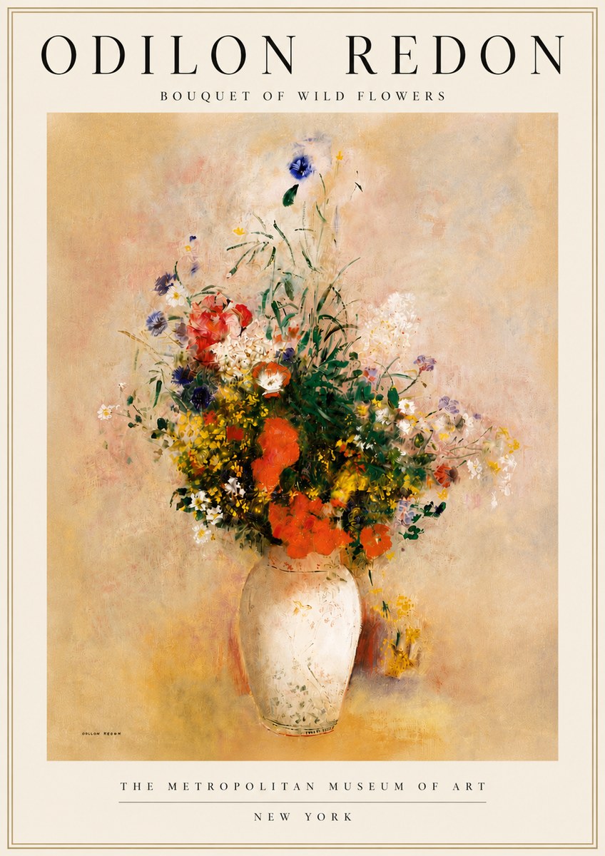 Odilon Redon Bouquet of Wild Flowers II No4 - Juliste