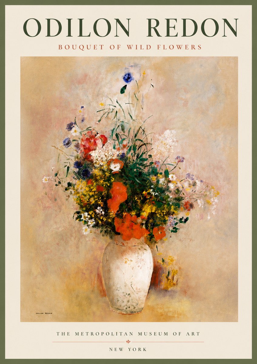 Odilon Redon Bouquet of Wild Flowers II No5 - Juliste