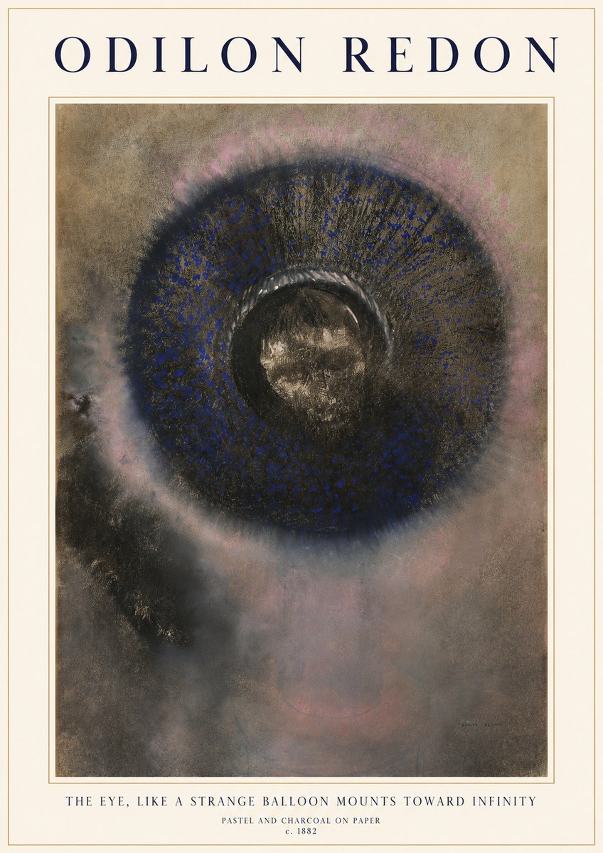 Odilon Redon The Eye, Like a Strange Balloon Mounts Toward Infinity No1 - Juliste