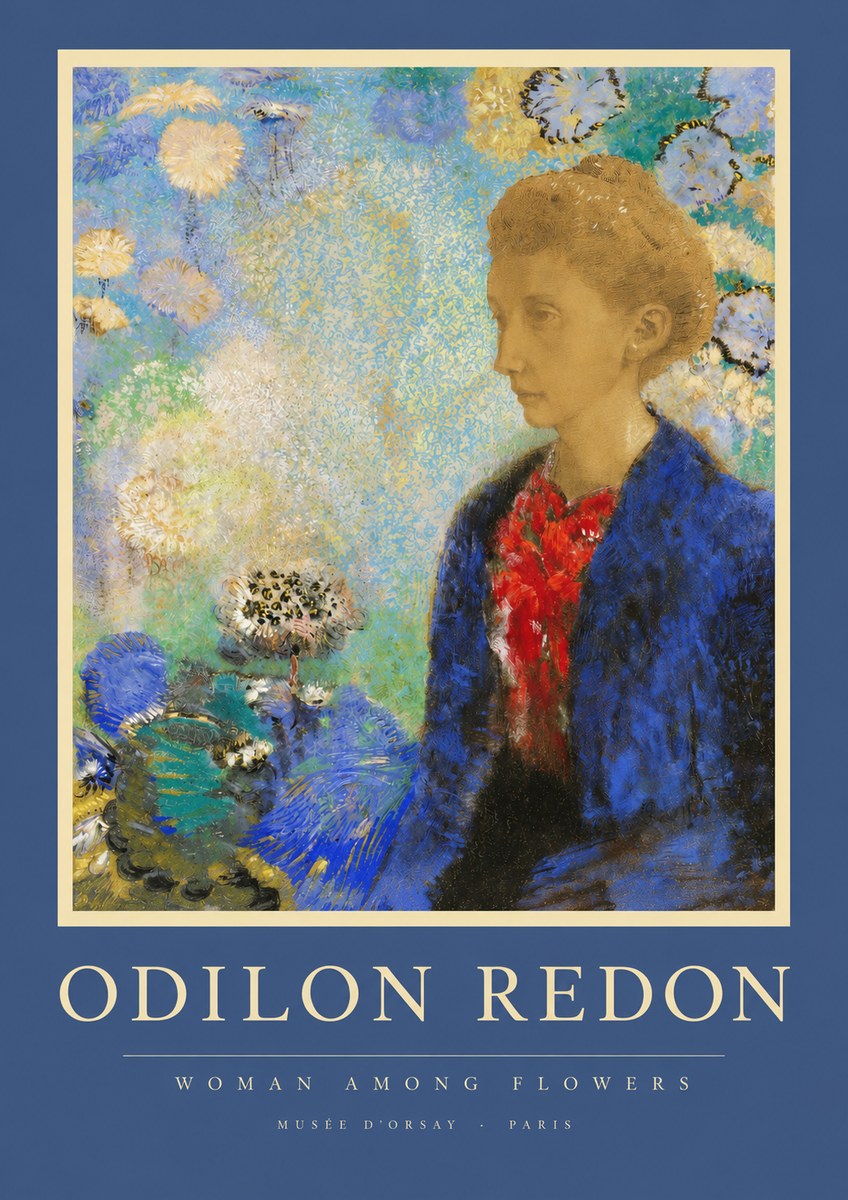 Odilon Redon Woman Among Flowers No2 - Juliste