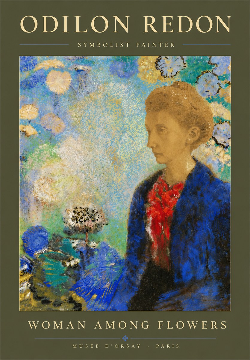 Odilon Redon Woman Among Flowers No5 - Juliste