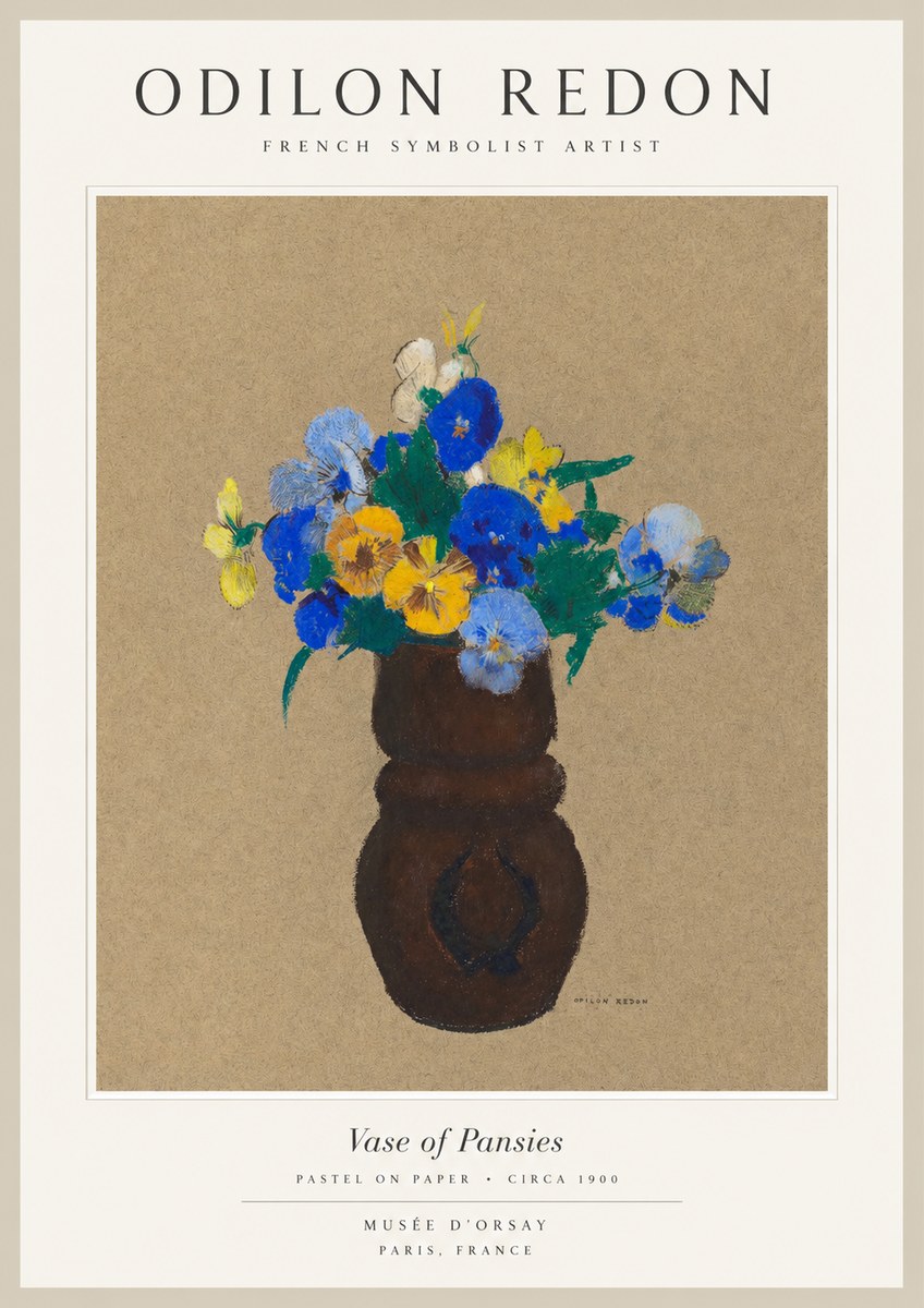 Odilon Redon Vase of Pansies No1 - Juliste