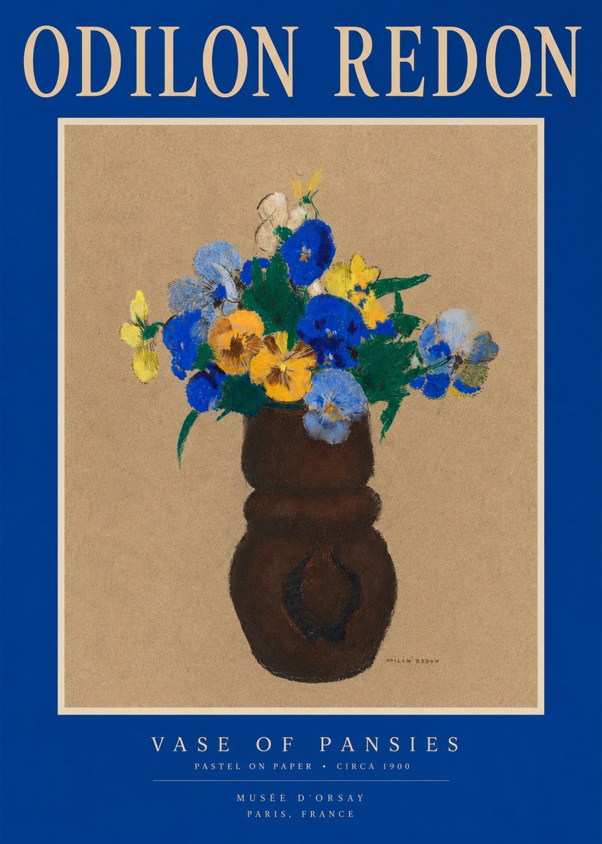 Odilon Redon Vase of Pansies No2 - Juliste