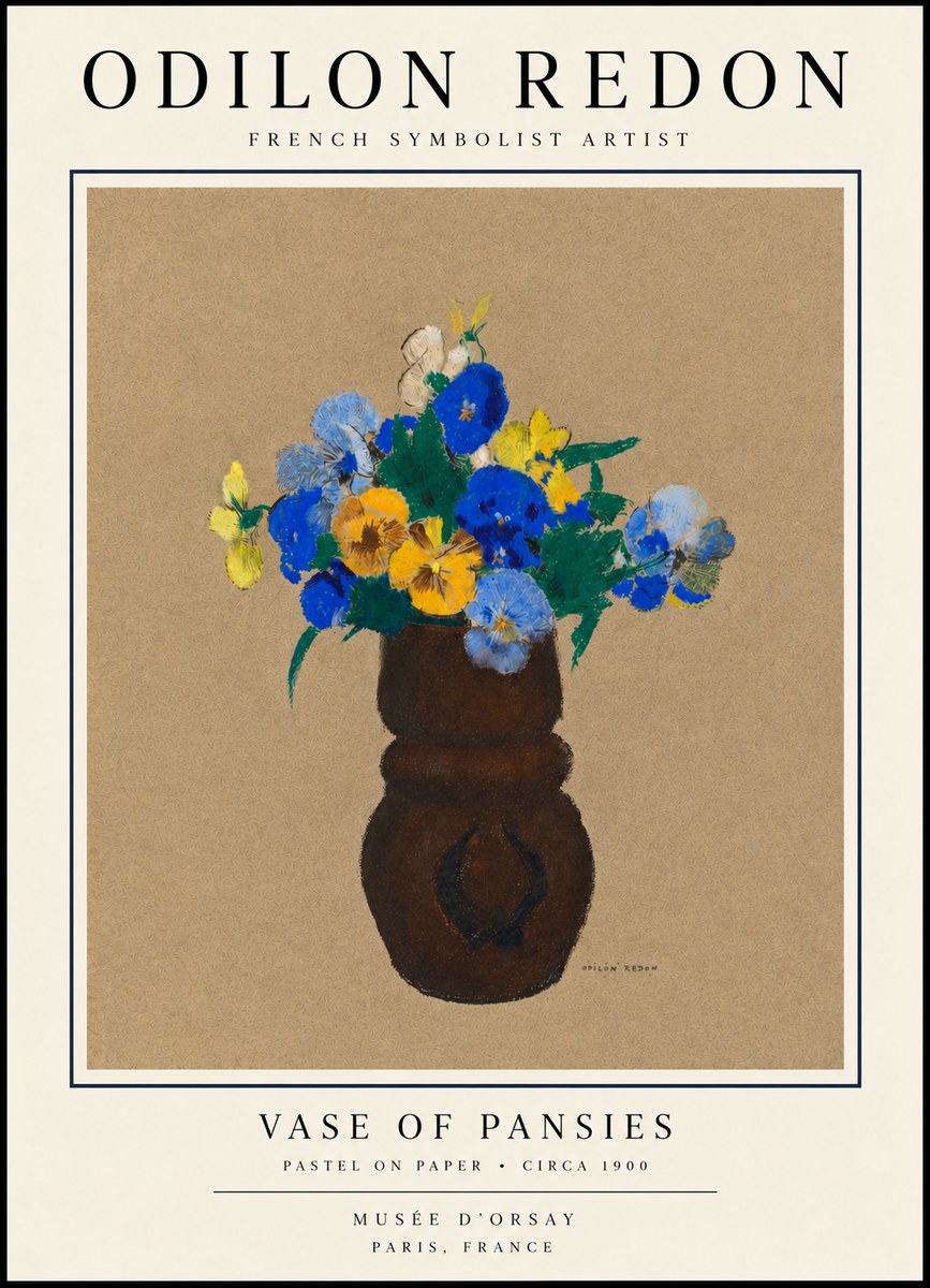 Odilon Redon Vase of Pansies No3 - Juliste