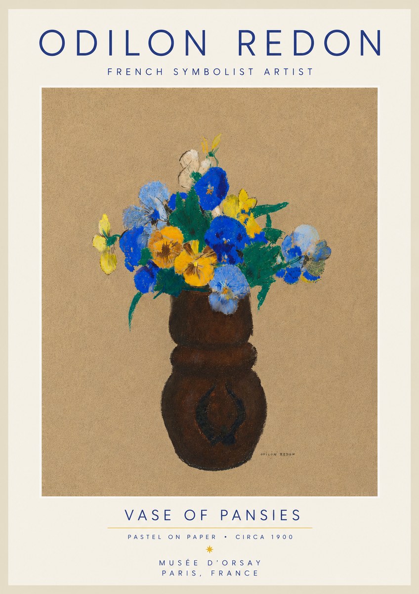 Odilon Redon Vase of Pansies No5 - Juliste