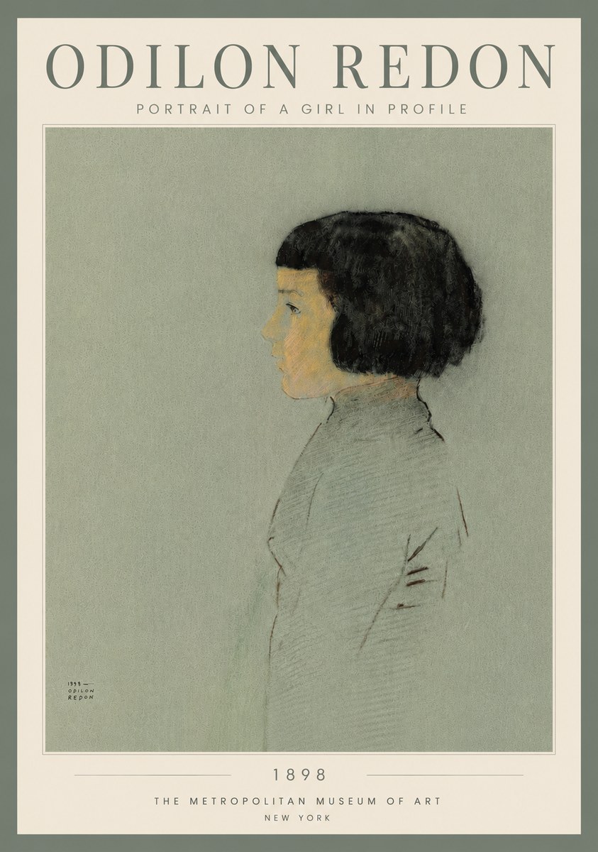 Odilon Redon Portrait of a Girl in Profile No4 - Juliste