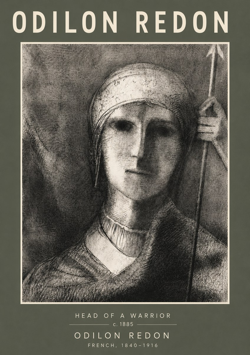 Odilon Redon Head of a Warrior No5 - Juliste