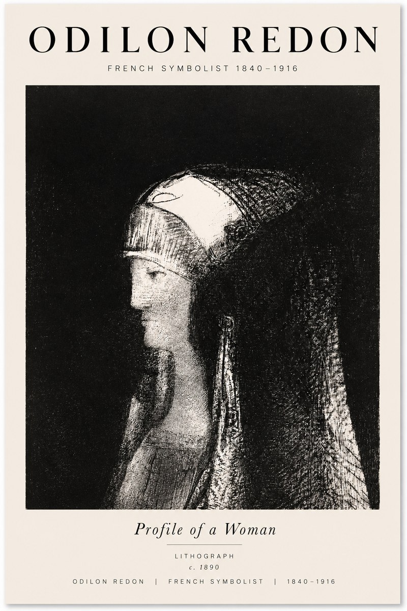 Odilon Redon Profile of a Woman No1 - Juliste