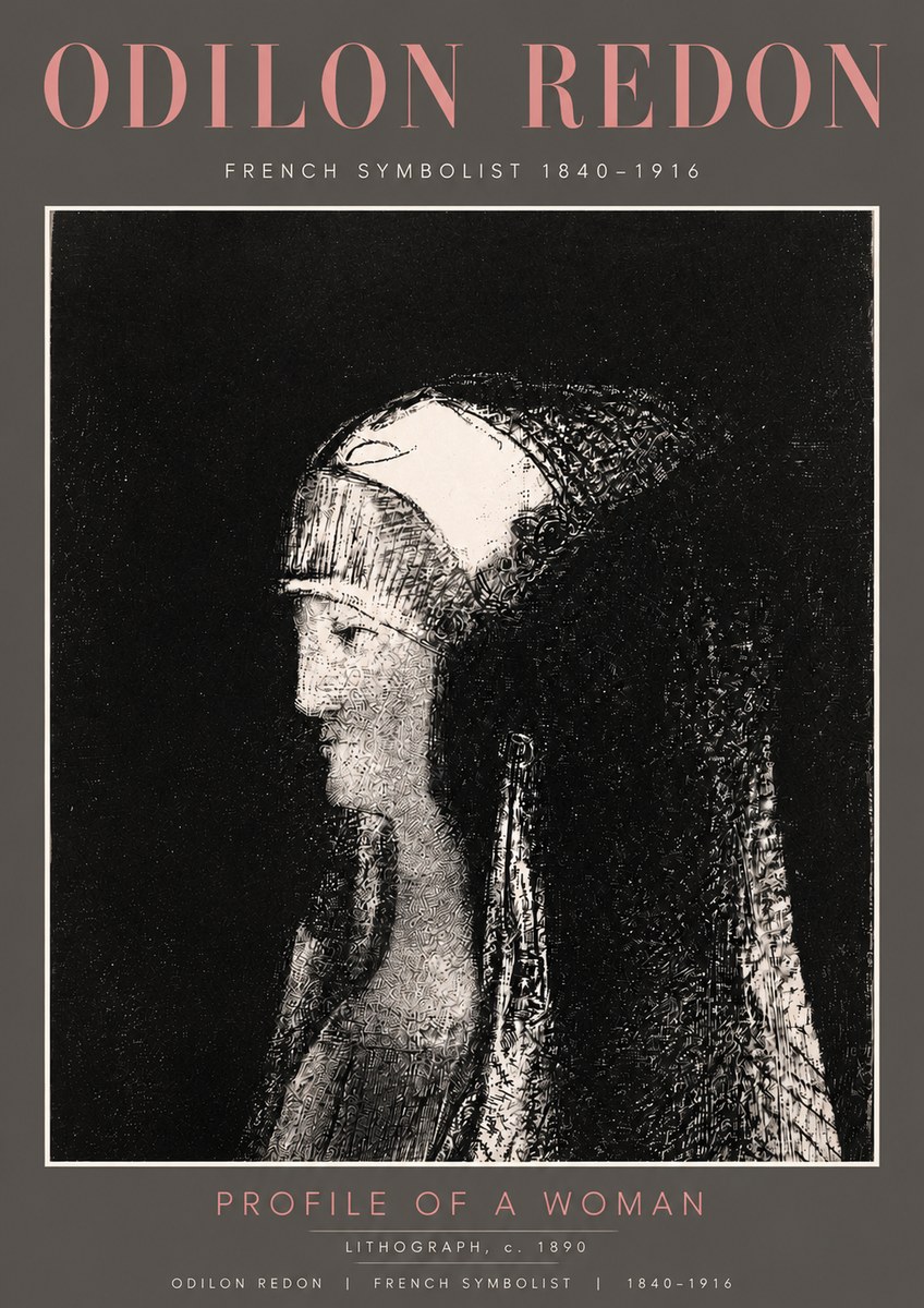 Odilon Redon Profile of a Woman No4 - Juliste