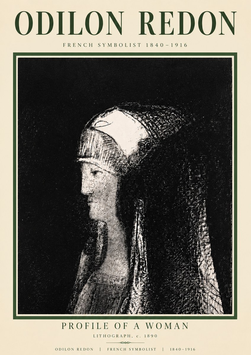 Odilon Redon Profile of a Woman No5 - Juliste