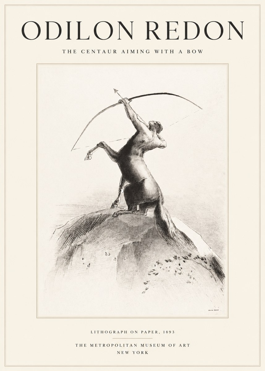 Odilon Redon The Centaur Aiming with a Bow No1 - Juliste