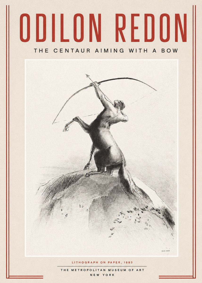 Odilon Redon The Centaur Aiming with a Bow No2 - Juliste
