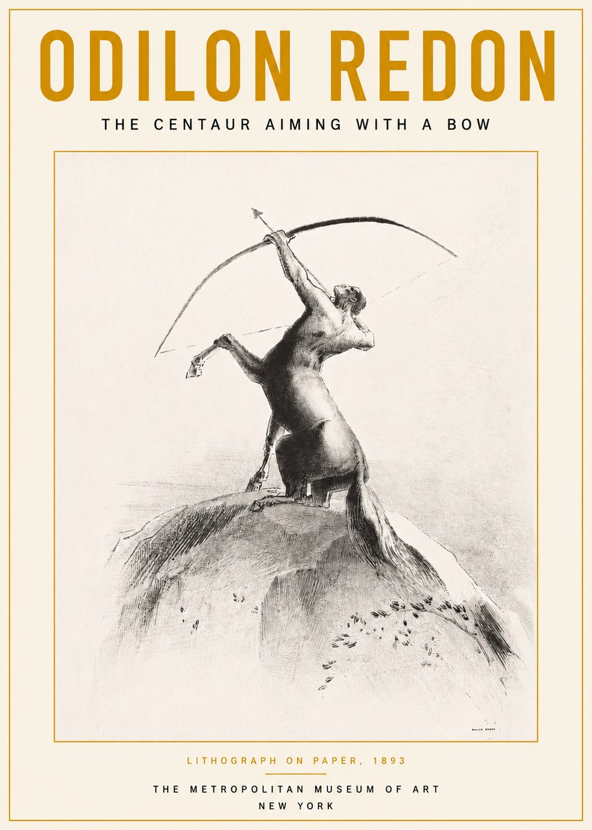 Odilon Redon The Centaur Aiming with a Bow No3 - Juliste