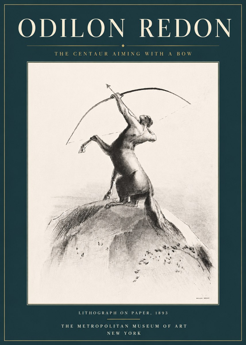 Odilon Redon The Centaur Aiming with a Bow No4 - Juliste