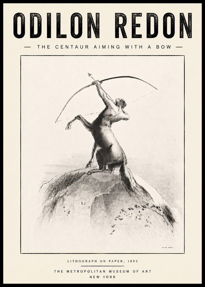 Odilon Redon The Centaur Aiming with a Bow No5 - Juliste