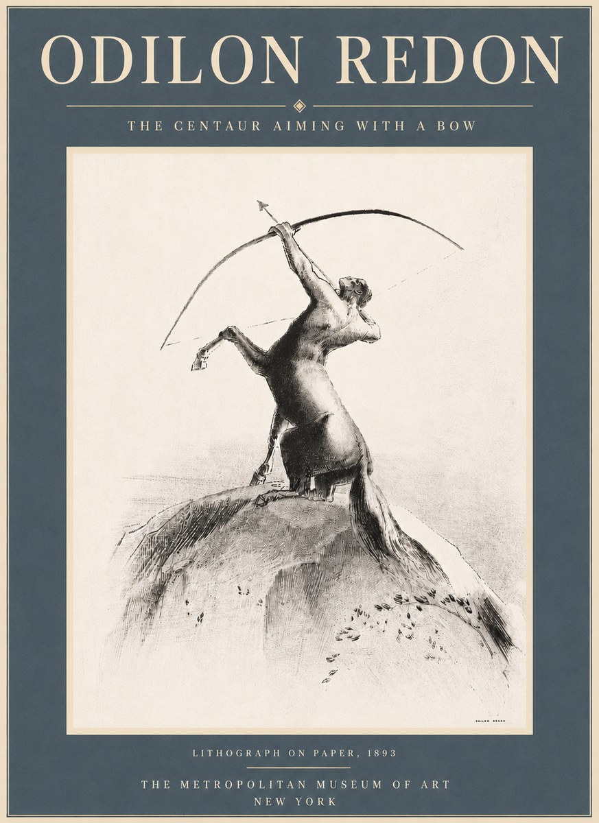 Odilon Redon The Centaur Aiming with a Bow No6 - Juliste