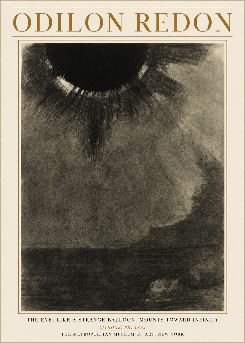 Odilon Redon The Eye, Like a Strange Balloon, Mounts Toward Infinity No6 - Juliste