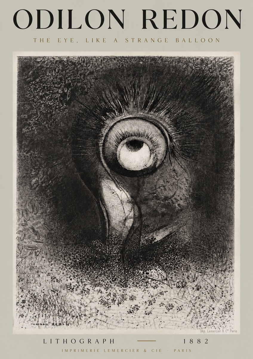 Odilon Redon The Eye, Like a Strange Balloon No2 - Juliste