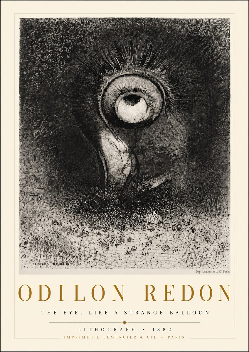 Odilon Redon The Eye, Like a Strange Balloon No3 - Juliste