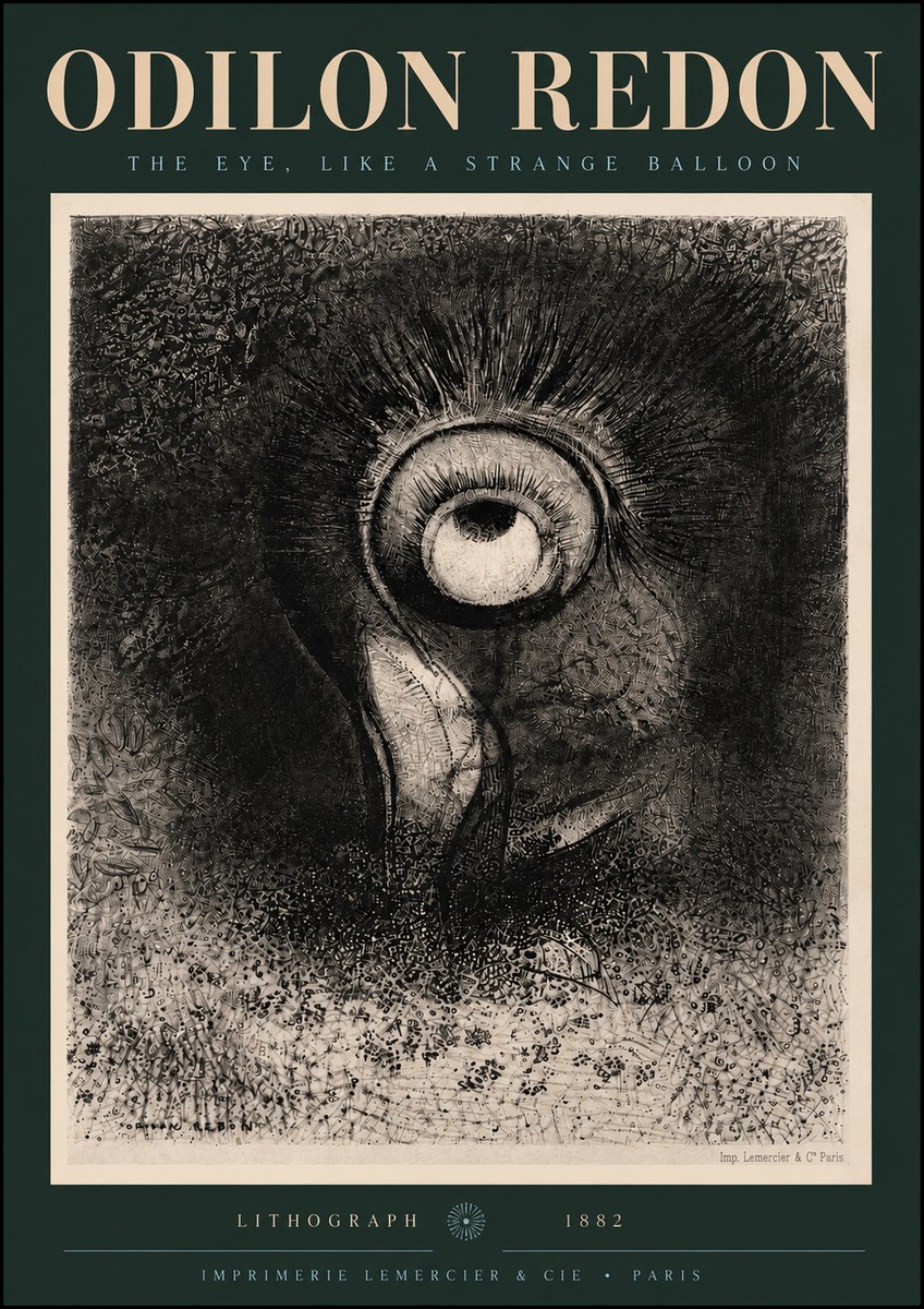 Odilon Redon The Eye, Like a Strange Balloon No5 - Juliste