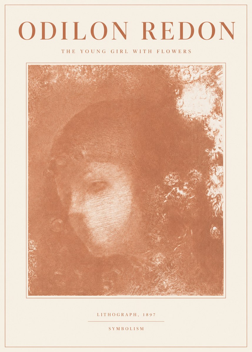 Odilon Redon The Young Girl with Flowers No6 - Juliste