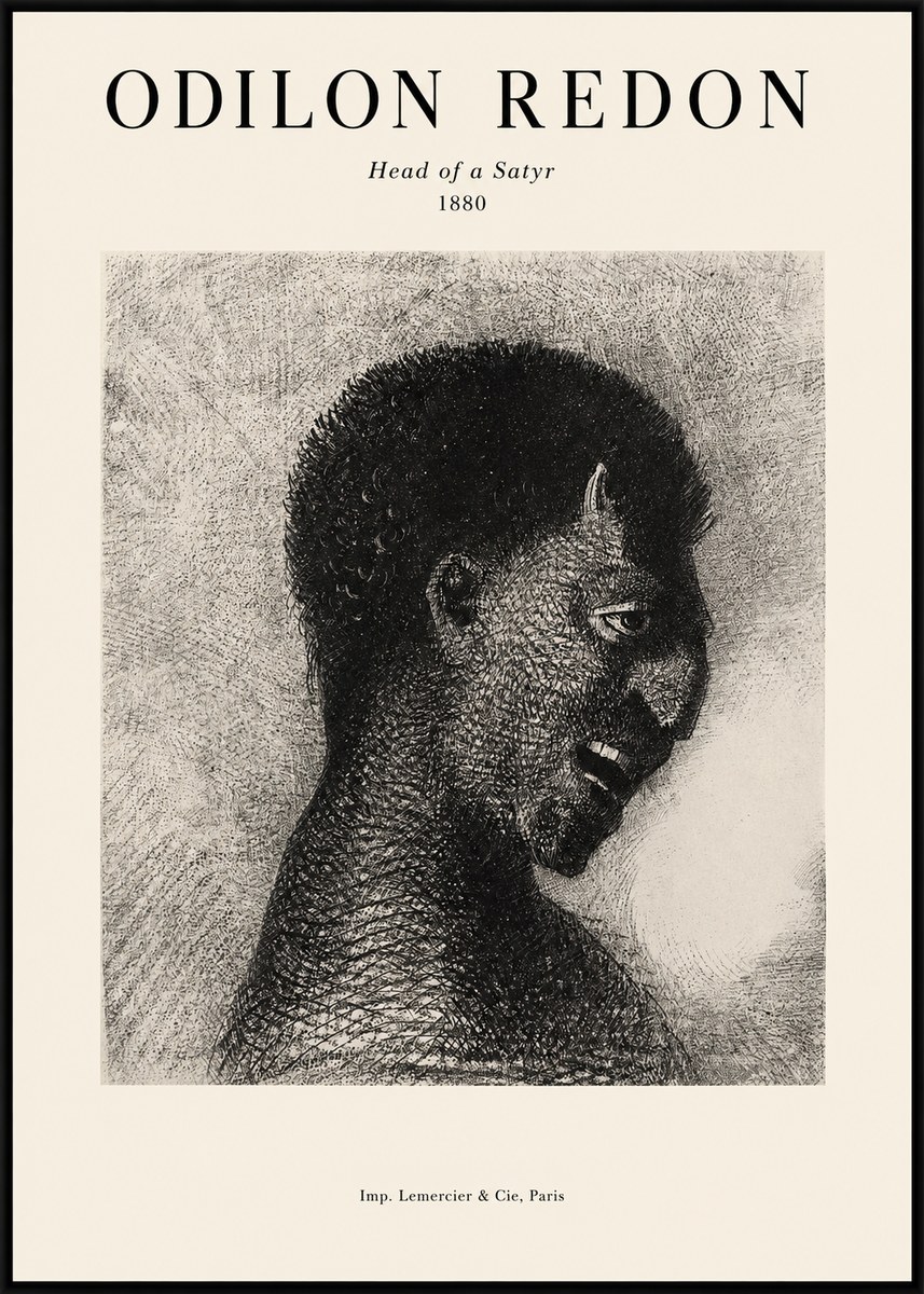 Odilon Redon Head of a Satyr No1 - Juliste