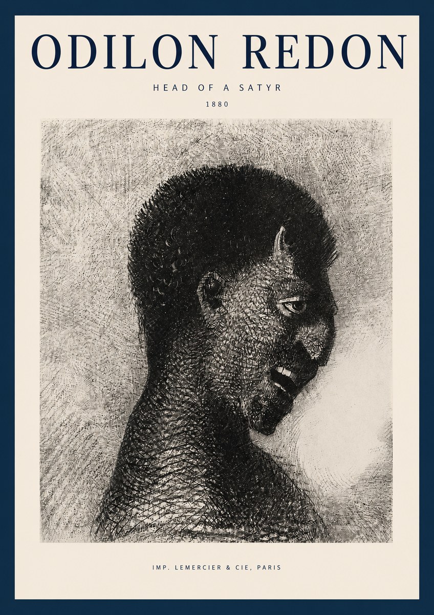 Odilon Redon Head of a Satyr No2 - Juliste