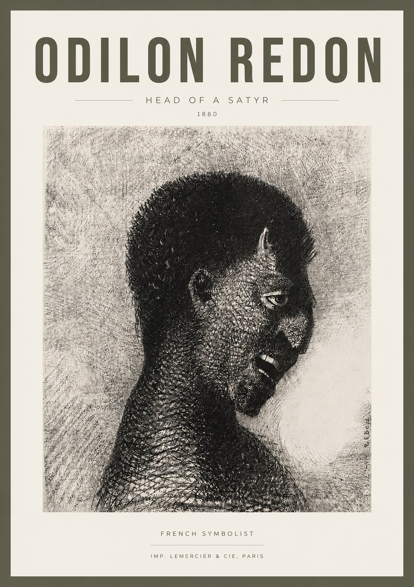 Odilon Redon Head of a Satyr No3 - Juliste
