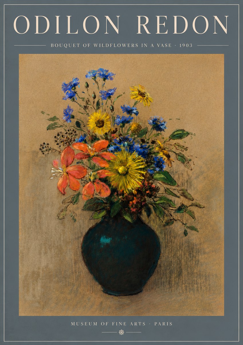 Odilon Redon Bouquet of Wildflowers in a Vase No5 - Juliste