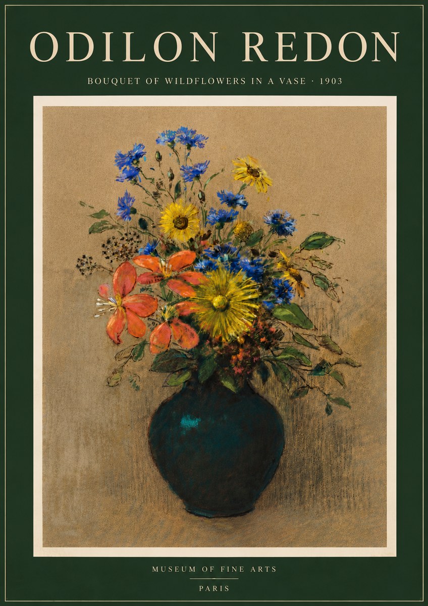 Odilon Redon Bouquet of Wildflowers in a Vase No6 - Juliste