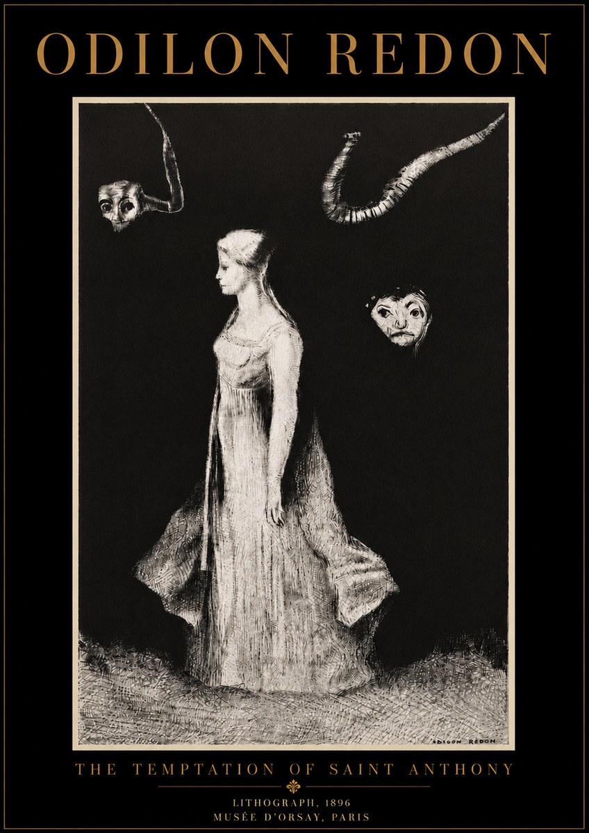 Odilon Redon The Temptation of Saint Anthony No6 - Juliste