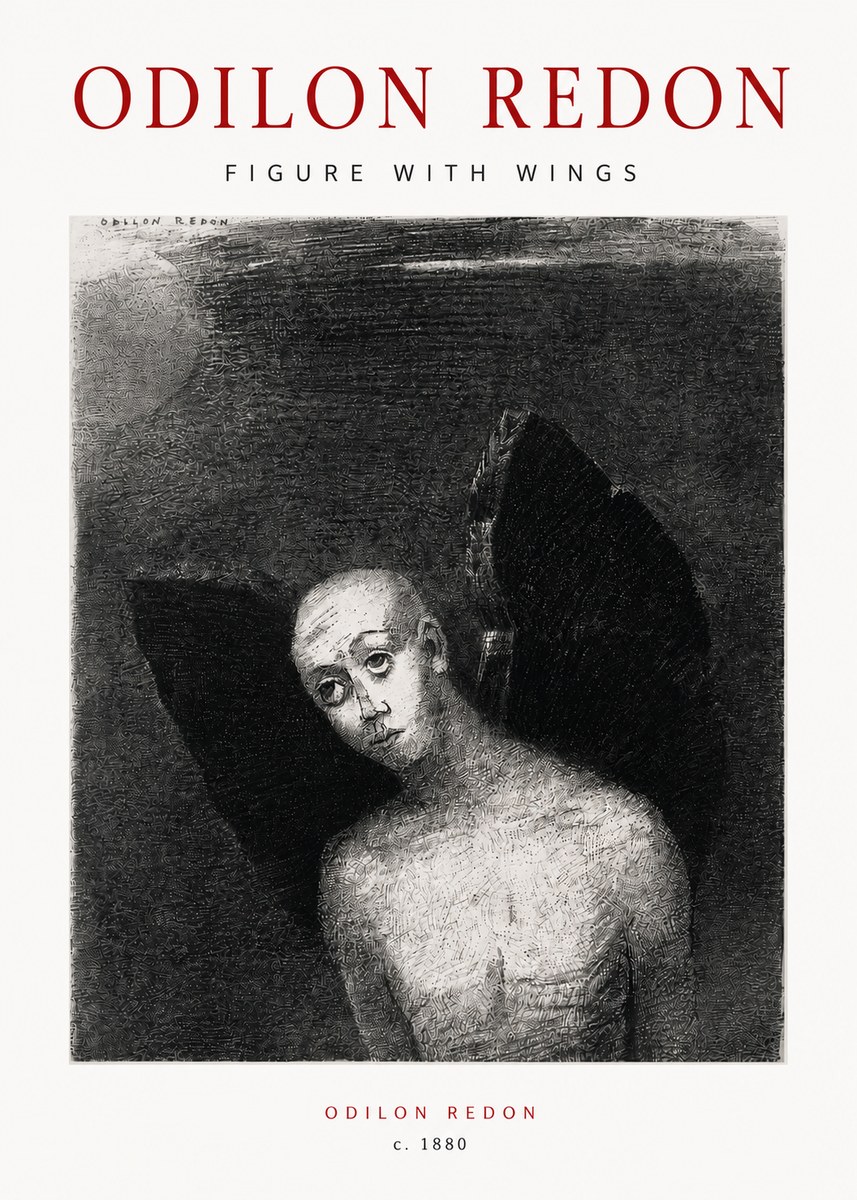 Odilon Redon Figure with Wings No4 - Juliste