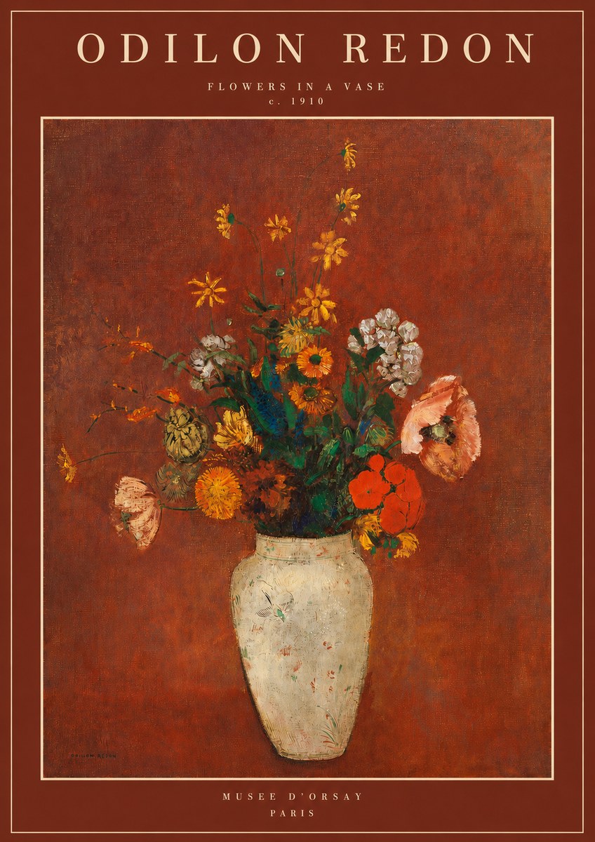 Odilon Redon Flowers in a Vase III No2 - Juliste