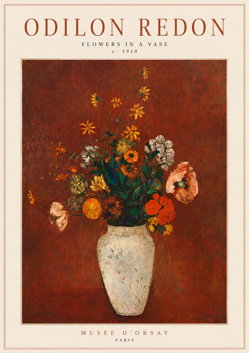 Odilon Redon Flowers in a Vase III No5 - Juliste