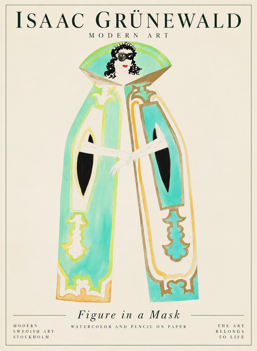 Isaac Grünewald Figure in a Mask No1 - Juliste