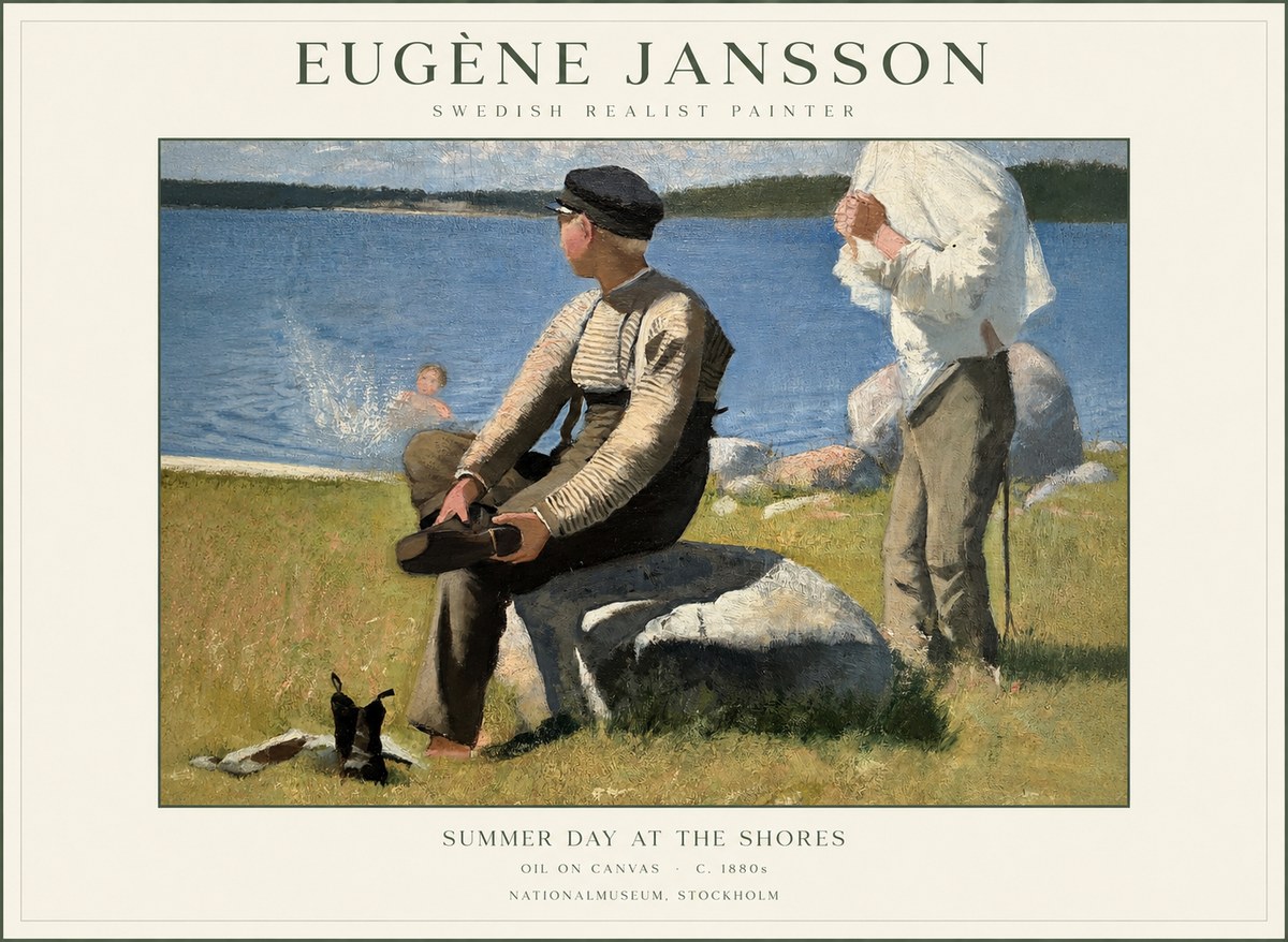 Eugène Jansson Summer Day at the Shores No1 - Juliste