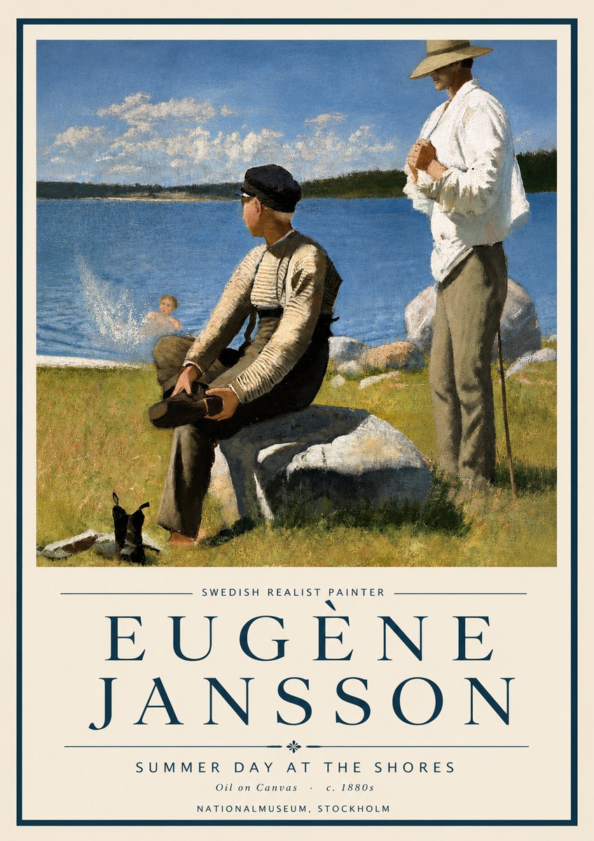 Eugène Jansson Summer Day at the Shores No4 - Juliste