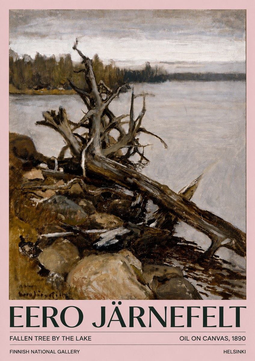 Eero Järnefelt Fallen Tree by the Lake No4 - Juliste