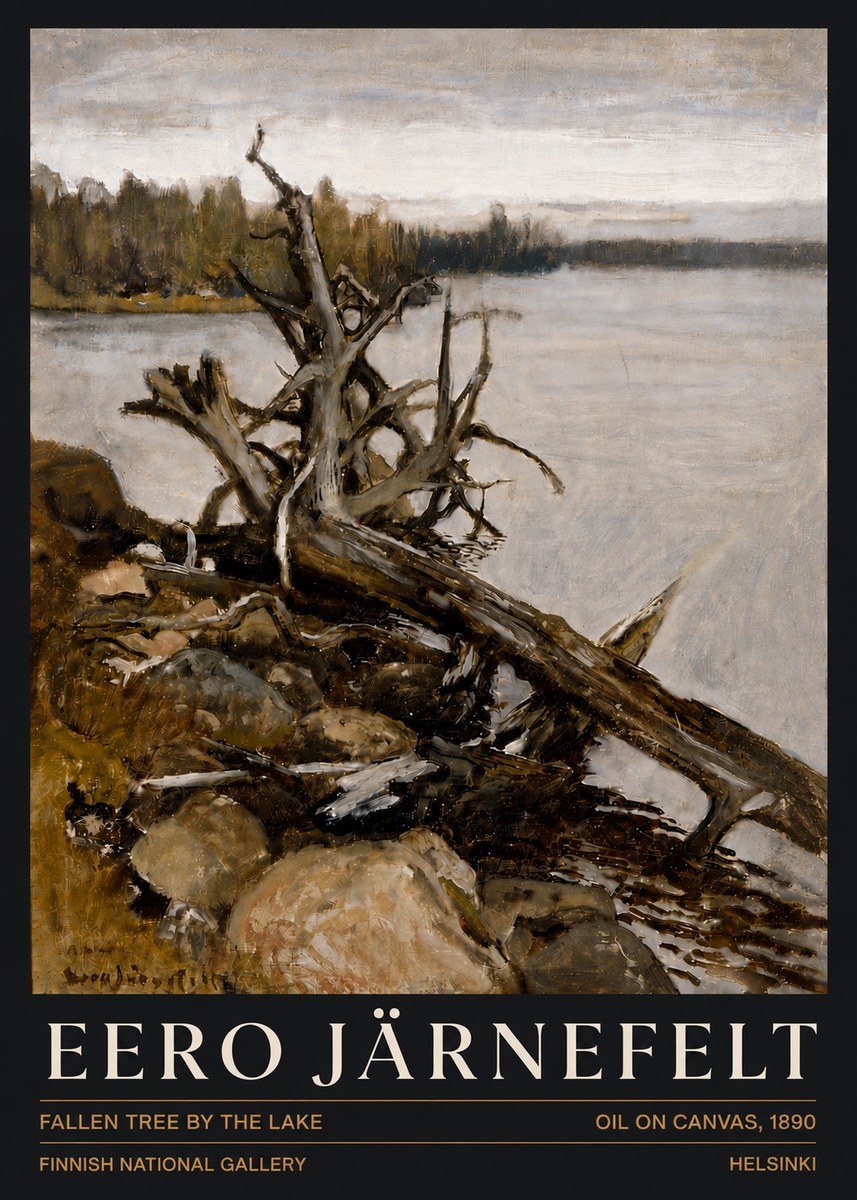 Eero Järnefelt Fallen Tree by the Lake No6 - Juliste