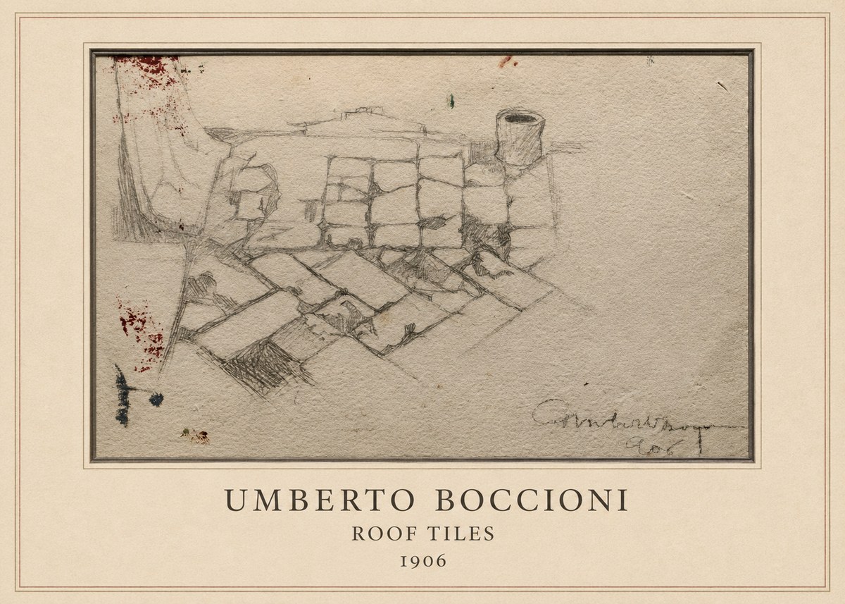 Umberto Boccioni Roof Tiles No4 - Juliste