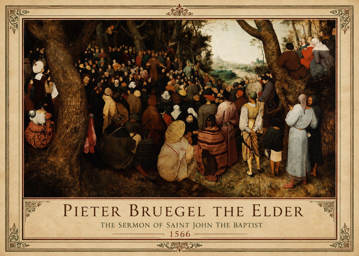 Pieter Bruegel The Sermon of Saint John the Baptist I No1 - Juliste