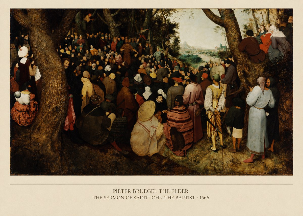 Pieter Bruegel The Sermon of Saint John the Baptist I No5 - Juliste