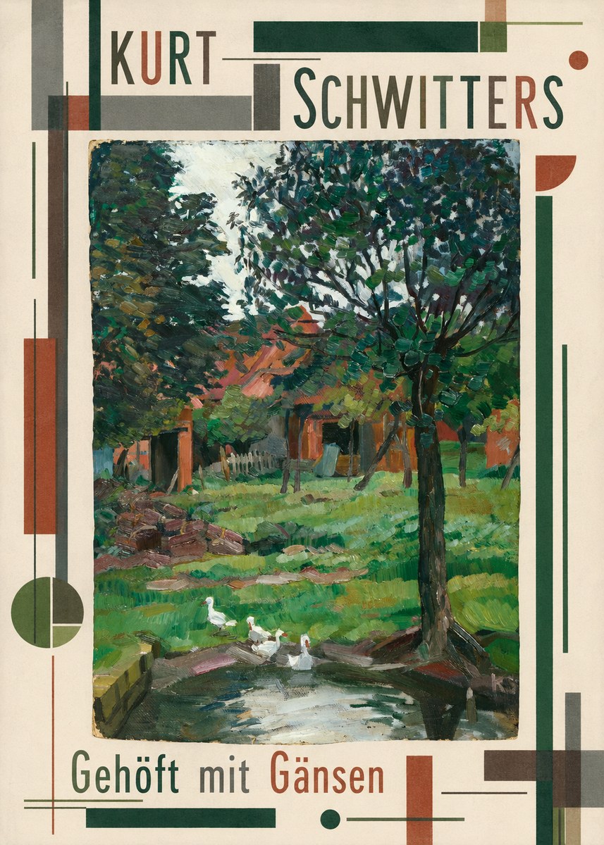 Kurt Schwitters Gehöft Mit Gänsen No5 - Juliste