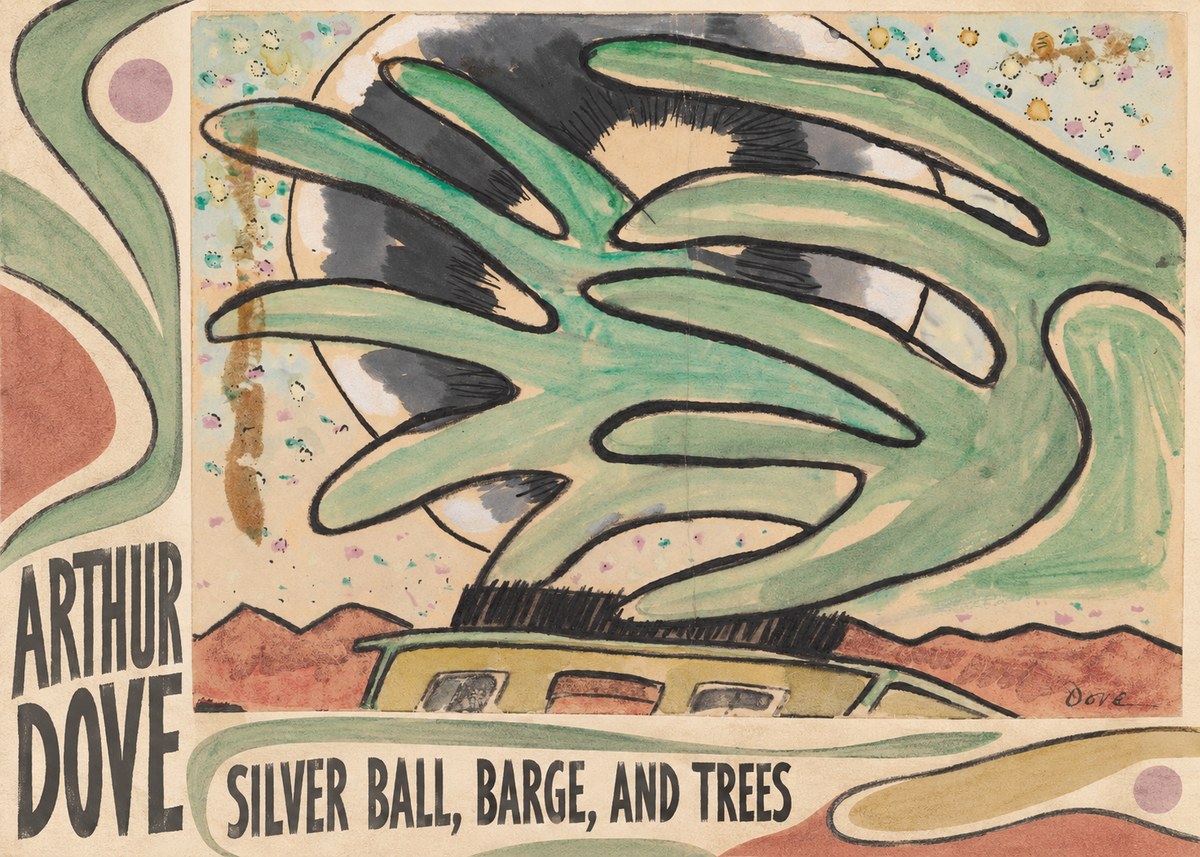 Arthur Dove Silver Ball, Barge, and Trees No2 - Juliste