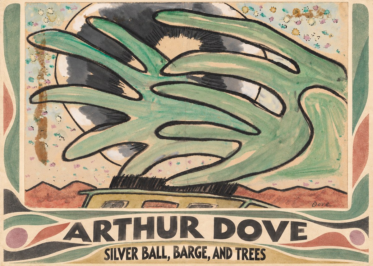 Arthur Dove Silver Ball, Barge, and Trees No4 - Juliste