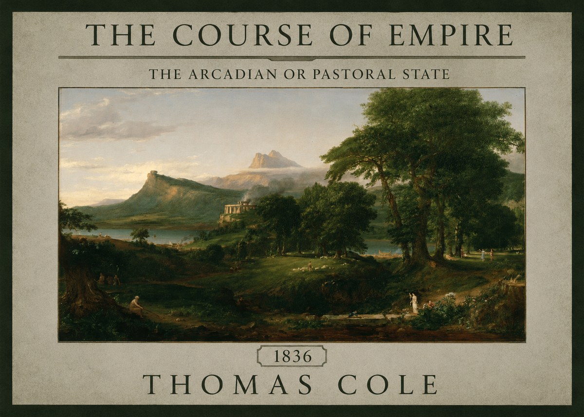 Thomas Cole The Course of Empire - the Arcadian or Pastoral State No4 - Juliste